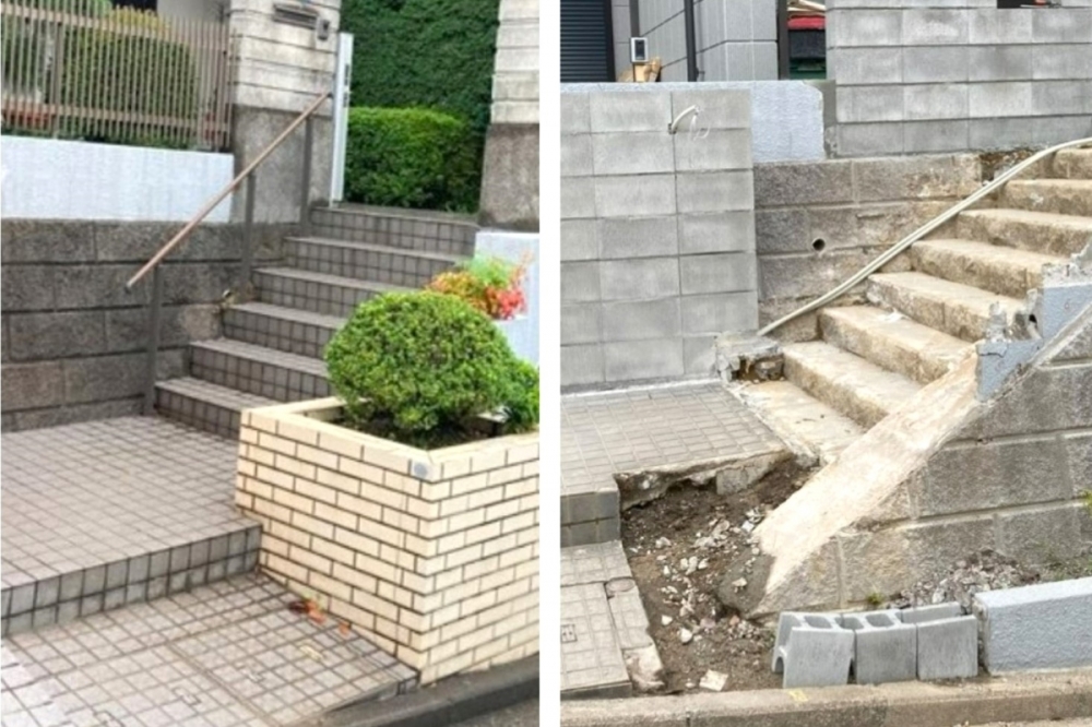 No.1200：アプローチ階段リフォーム　高低差が生み出す魅力