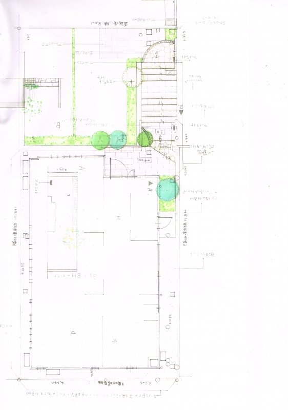 No.1014：白壁キャンバスに木を描く