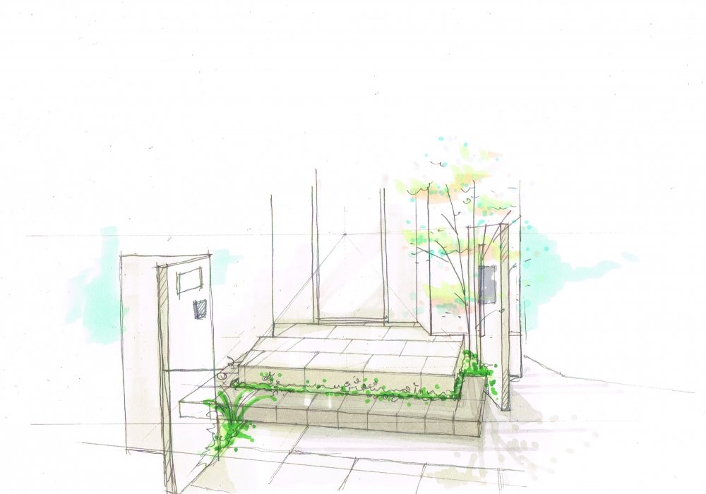 No.1015：玄関スケッチ