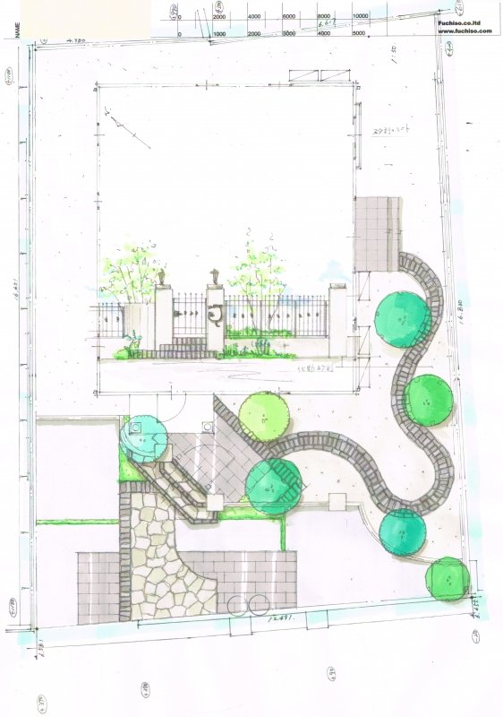 No.1034：玄関アプローチから庭園へ シックに優雅に