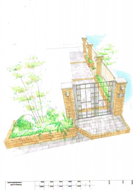 No.1057：アプローチ見比べ　デザイン案を2つ