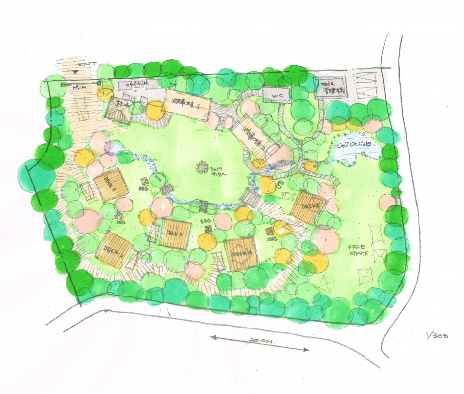 No.1067：キャンプ場のラフデザイン