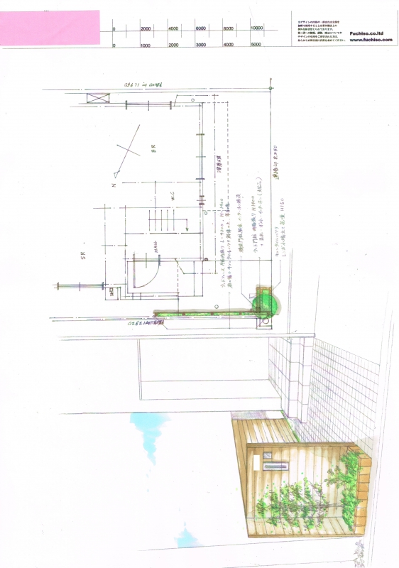 No.1070：ウッド門柱で玄関前の雰囲気を一新