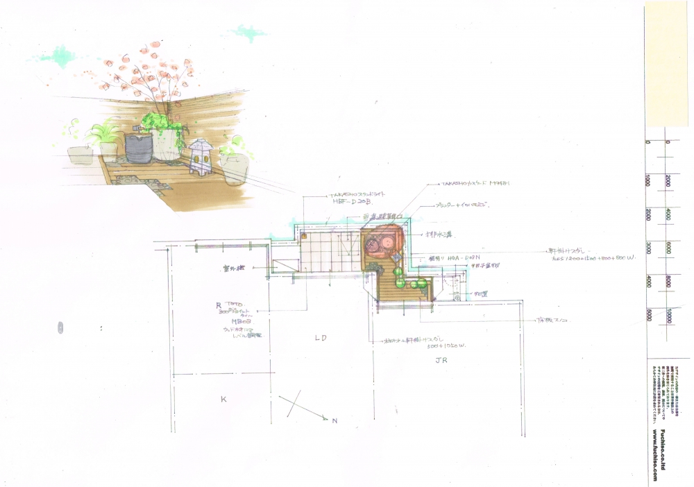 No.1073：バルコニーにお庭を 和洋折衷