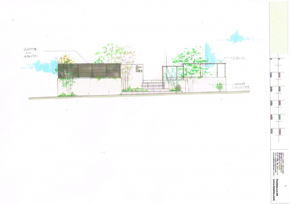 No.1102：植栽豊かなタイル貼りで高級感、溢れる外構 川崎市