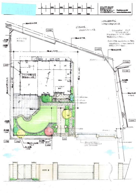 No.1125：重厚感たっぷりの門構えのクローズド外構 横浜市