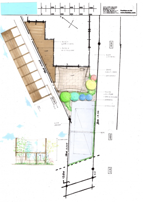 No.1128：オーニングのあるお庭　横浜市外構工事