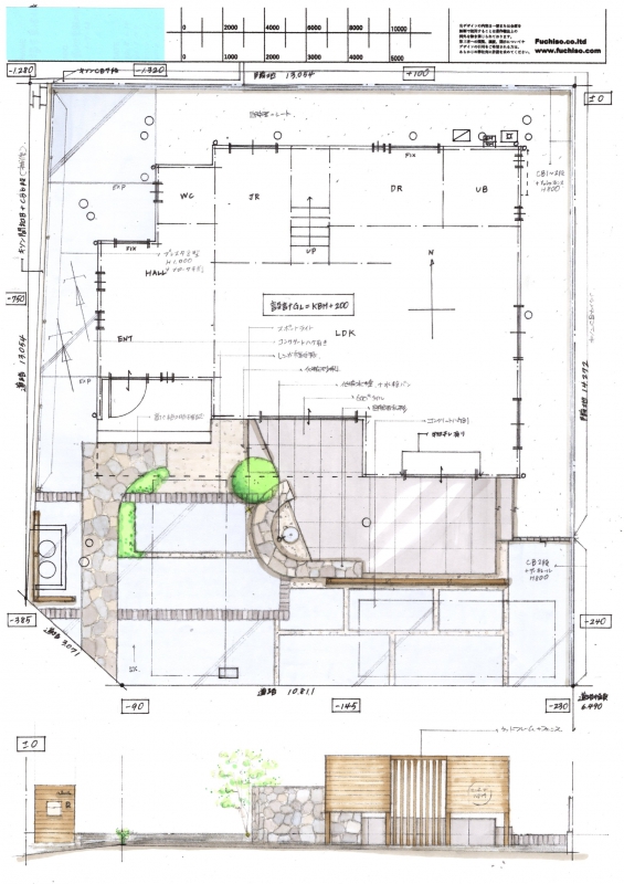 No.1141：重厚感ある目隠し外構 横浜市