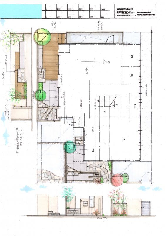 No.1150：高低差&スペースを活かしたアプローチ