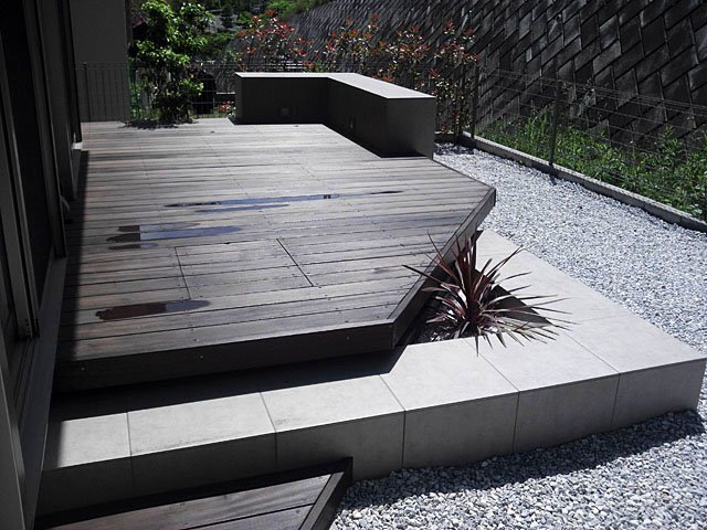 Asian Deck and Modern Exterior