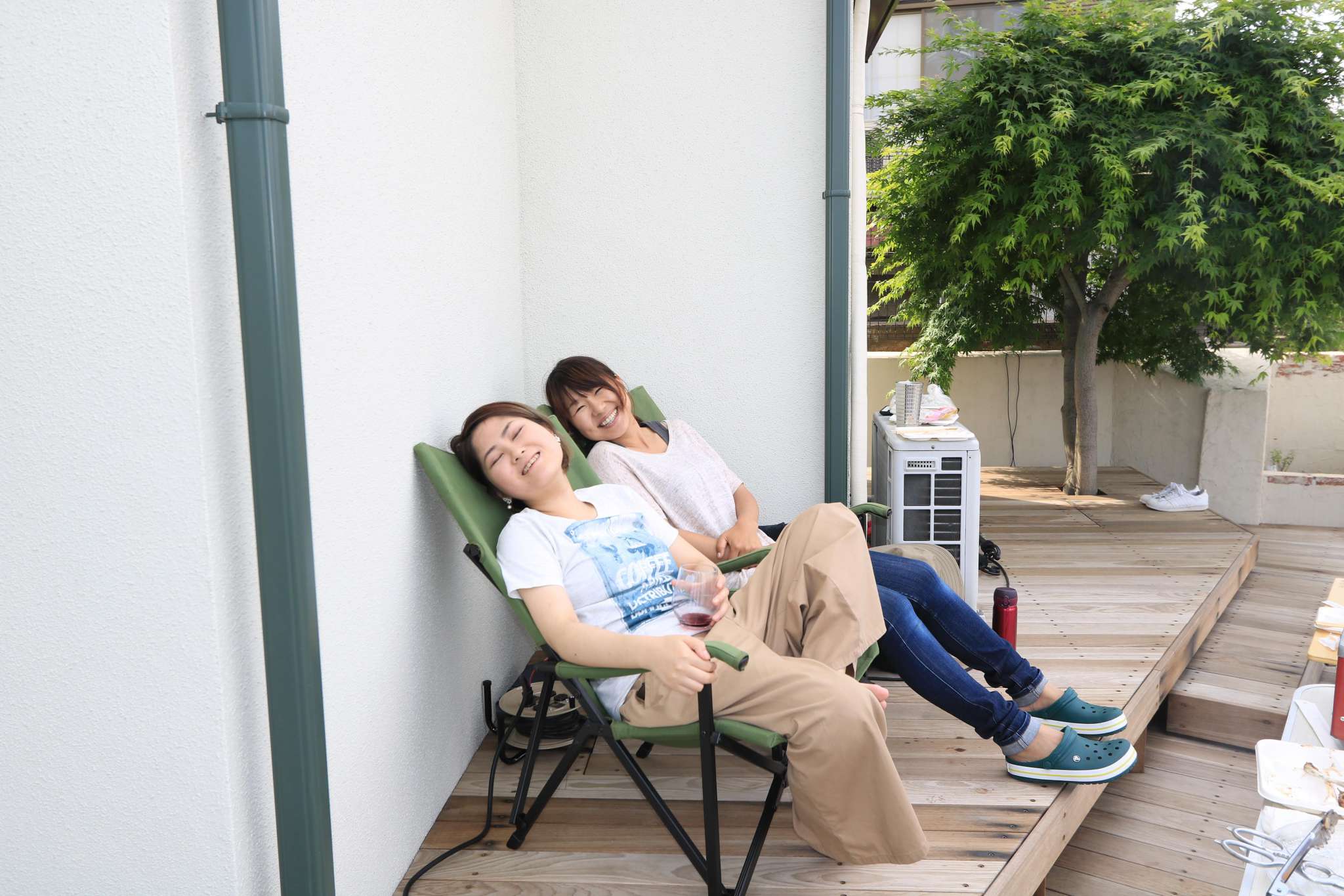 ウッドデッキでくつろぎのひと時を