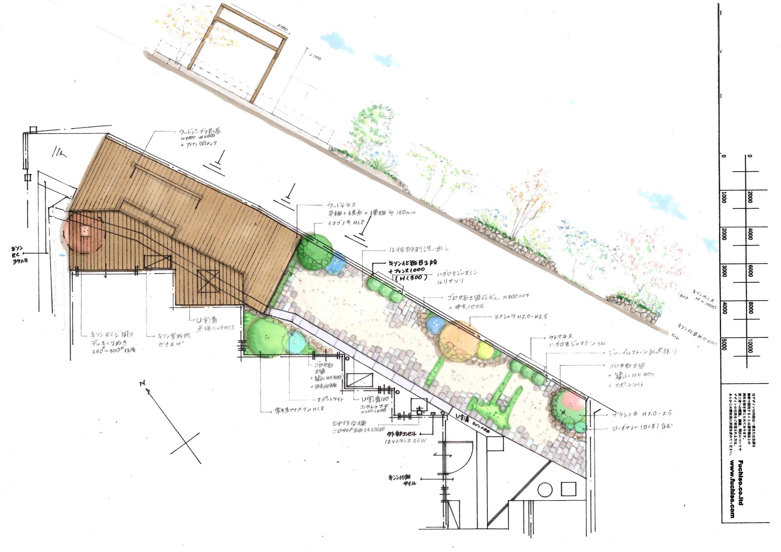 美観とコストのバランス考慮した外構図面