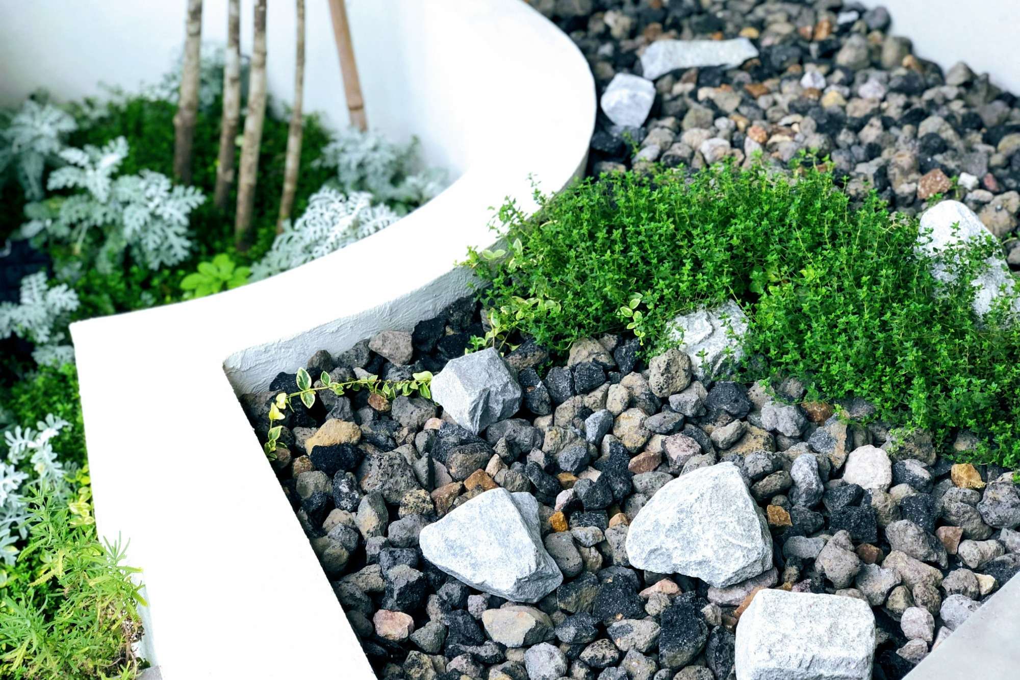 和テイストを入れた化粧砂利