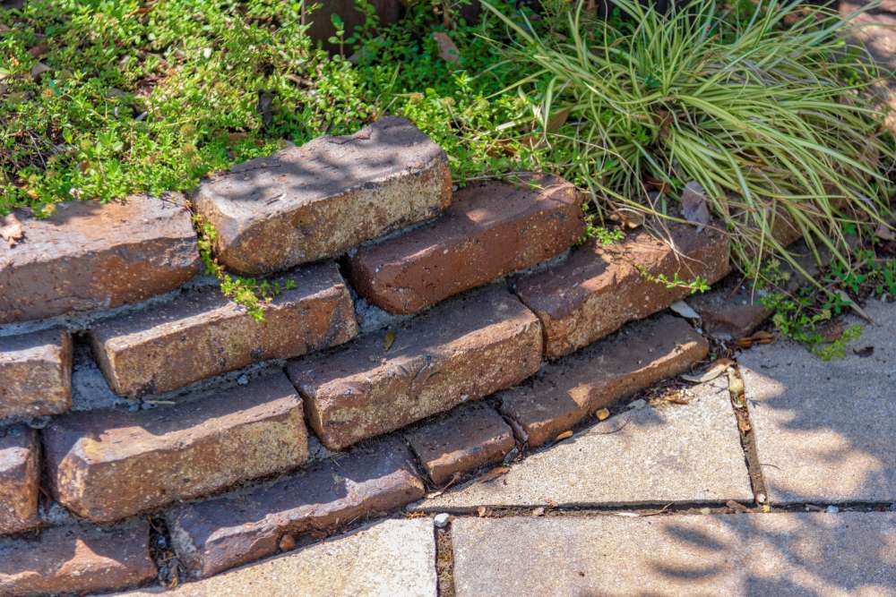 レンガ積みの花壇