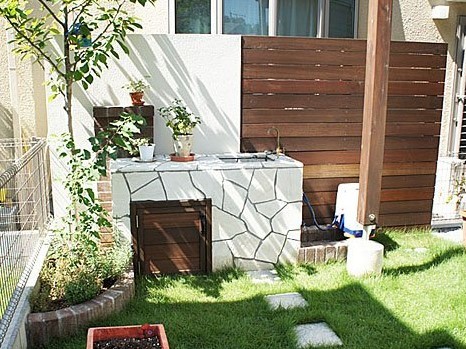 芝生・ウッドフェンス